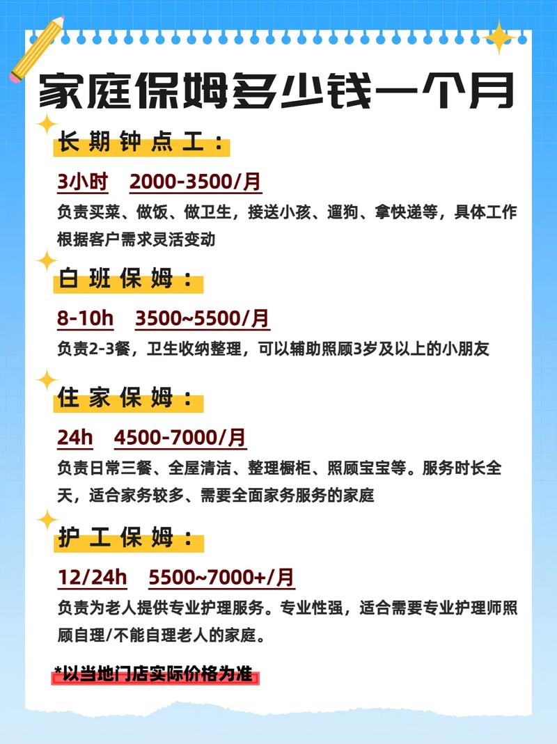 家政保姆一个月多少钱？最新价格参考